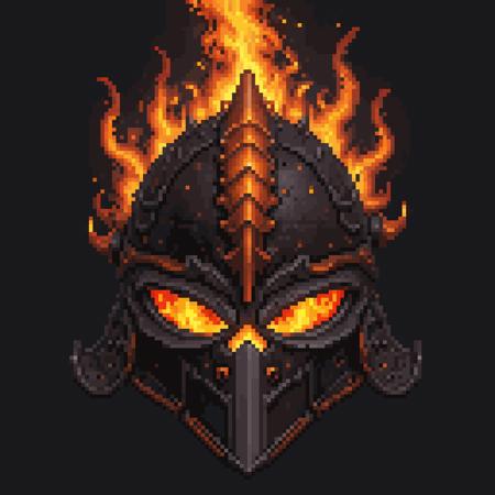 palettized-0271-3768235351-pixel art, cartoon illustration, front view of beholder helmet, fire, simple black background, game icon _lora_game_icon_diablo_.png